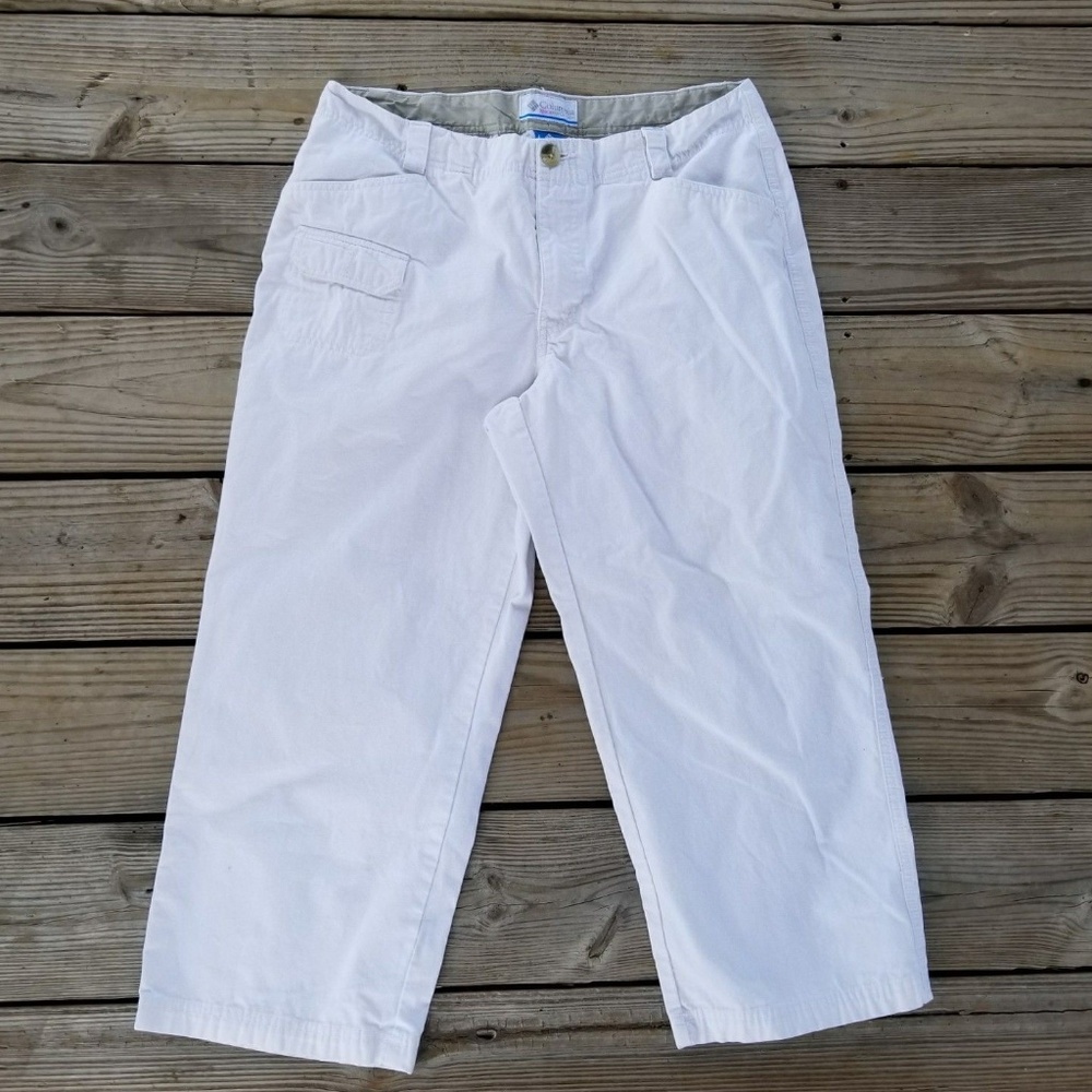 COLUMBIA SPORTSWEAR White Capri Athletic Pants